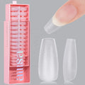 Aillsa Short Coffin Shape 15 Sizes Full Matte Acrylic Soft Gel Nail Tips 240PCS Private Label Full Cover Design for Finger