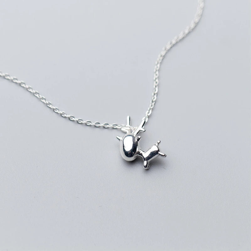 Christmas Necklace Sterling Silver Necklace Pendants For Jewelry Making Cute Elk Pendants for Necklace