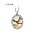 Fashion Jewelry Photo Diy Necklaces Pendant Sublimation Oval Diamond Necklace