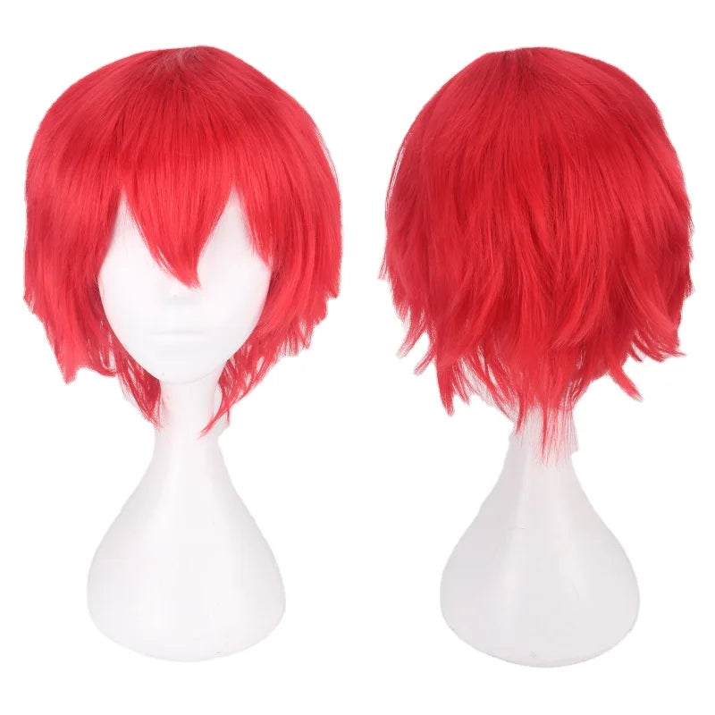 20 Colors Black White Purple Blonde Red Short Hair Cosplay Wig Men Women Party Short Straight Hair Wigs for Boys Girls Ecoparty