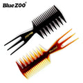 Blue ZOO Structure Super Style Detangling Tool Comb Double Fish Hair Trimmer Comb for Natural Hair Slicked Back Style