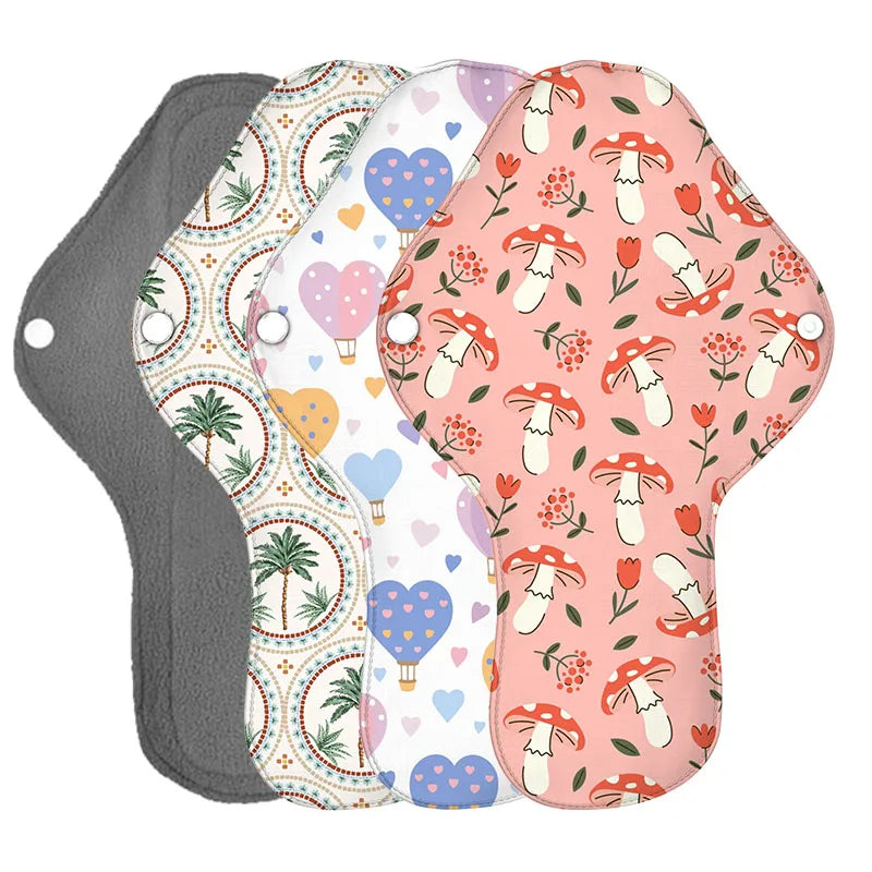 EASYMOM Super Absorbent Reusable Menstrual Cloth Pads Customizable Bamboo Charcoal Logo Women's Monthly Period Essential