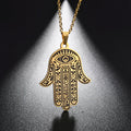 Hamesh Hamsa Hand Pendant Necklace EvilEye Stainless Steel Choker Chain Necklaces Amulet Jewish Jewelry