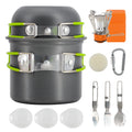 Non-Stick Cookware Set for Outdoor Activities Easy Backpacking Picnic Cooking Mess Kit Pot Knife Spoon Induction Compatible