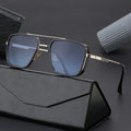 2024UV400 Double Beam Square Eyewear Metal Frame Fashion Punk Style Sunglasses Men Sunscreen Glasses