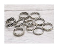 Vintage 925 Sterling Silver Handmade Braided Ring Opening Adjustable Size Thai Silver Rings Wholesale Men Women