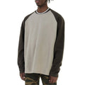 Men Ralgan Long Sleeve O Neck T Shirts Pullover Cotton Oversized  Heavyweight Colorblack T-Shirt for Men