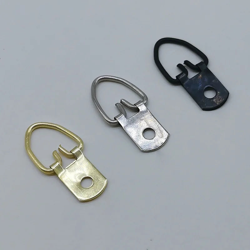 12x32mm D Ring Single-hole Iron Metal Brass-plated Black Oxide Galvanized Silver Gold Finish Picture Frame Hanger Wall Hook Box