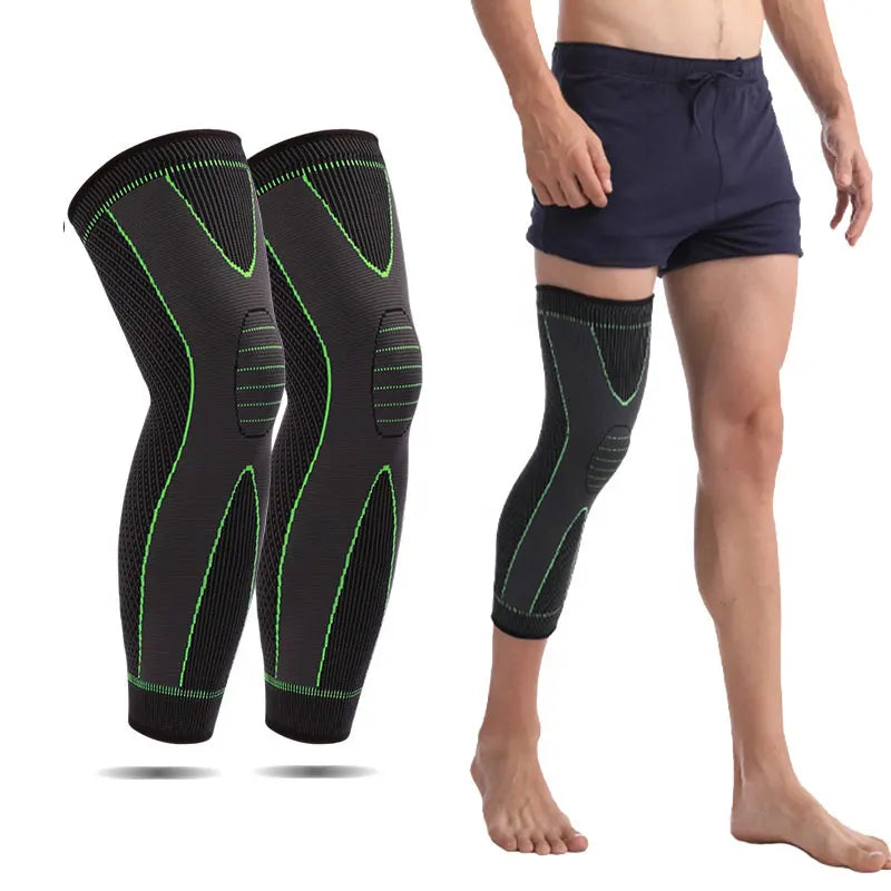 Sports Warmer Basketball Knee Support Brace  Elastic Nylon Full Long Compression Knee Sleeve