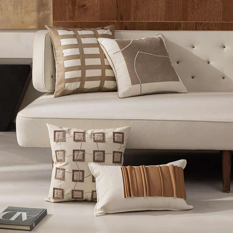 Modern Minimalist Fabric Sofa Backrest Pillow Soft Decoration Bedroom Headboard Cushion Cover