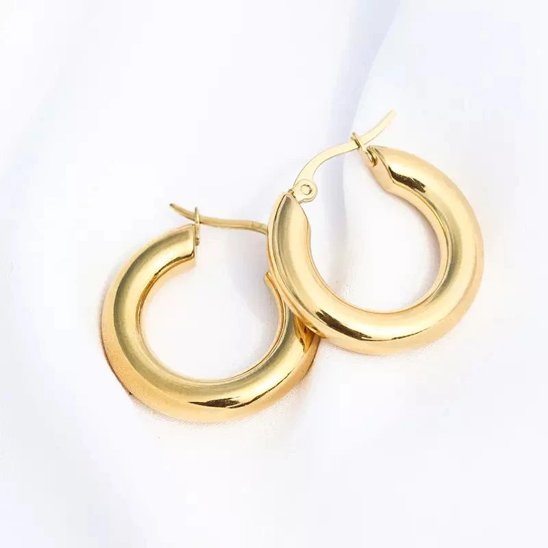 2022 Wholesales Luxury Custom Diamond Designer Gold Plated Fashion Jewelry Hoops Stainless Steel Women Earrings