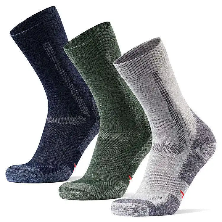 Xianghui Men Merino Thick Wool Socks Winter Cushioned Trekking Work Outdoor Warm Hiking Men Socks