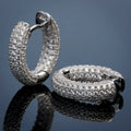 CAOSHI Luxury Cubic Zirconia Round Circle Earring Fashion Jewelry Wholesale Sport Style Hoop Earrings for Men Women
