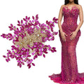 WHD-146 Keering Luxury Good Price Prom Floral Bright Color 3D Flower Wedding Rhinestone Applique for Dresses