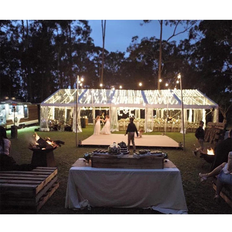 Luxury Waterproof Transparent Large Wedding Banquet Marquee Tent for Outdoor with Door Floor for Parties Exhibitions Events
