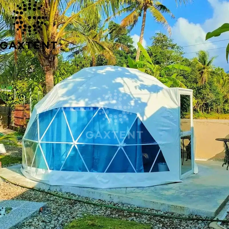 Galaxy Brand Glamping Geodesic Dome Tent 4m-8m PVC Fabric Four-Season 3 Bedrooms Living Room 15+ Year Service Life Low Price for