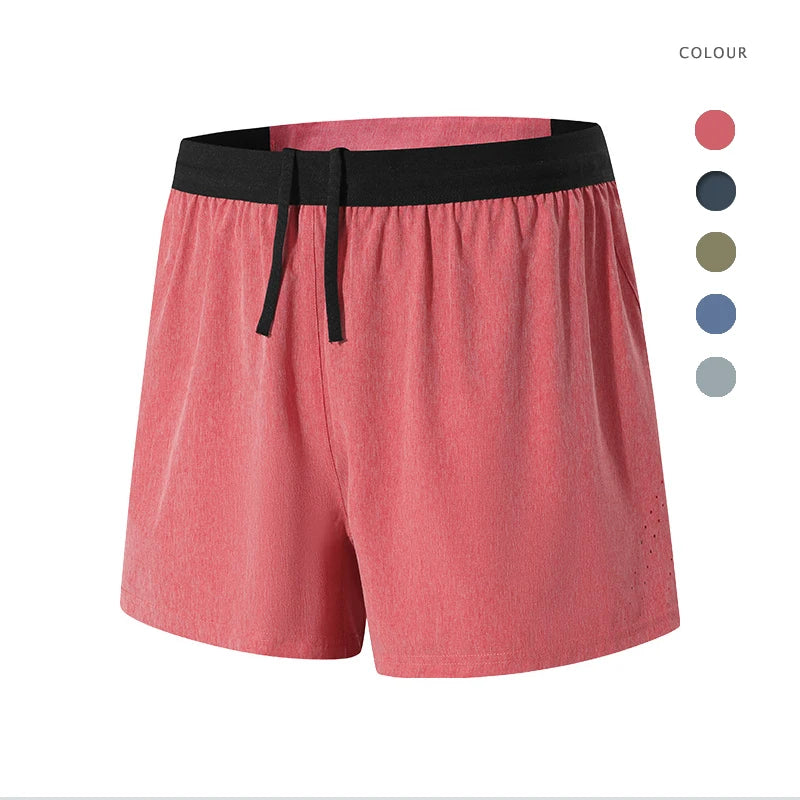 Men's Double-Layer Quick-Drying Sports Fitness Shorts Breathable Basketball & Running Training Shorts Printed Pattern Adults