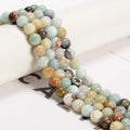 Wholesale Natural Multi-color Amazonite Gemstone Bead Strand 6mm 8mm 10mm 12mm Glossy Round Stone Beads for Jewelry Making DIY