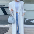 For TWOTWINSTYLE Women's Casual Outerwear Coats Jackets Notched Long Sleeves High Waist Spliced Double Breasted Woven Button