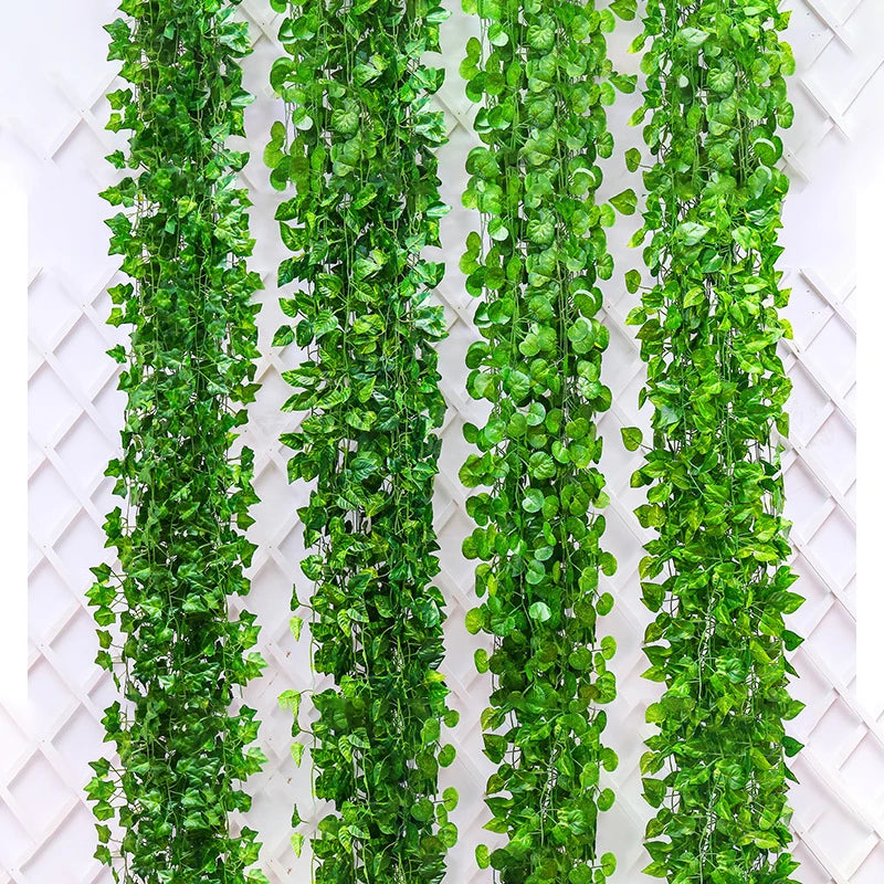 Set of 12 pcs  Artificial Vines Garland Greenery Hanging Plants Ivy Leaves for Room Party  Wedding Wall Decor