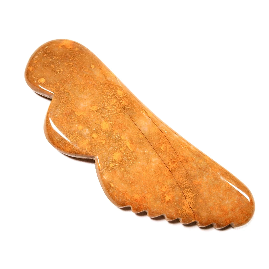 Huiying Best Selling Facial body beauty care gua sha board jagged Mookaite Jasper massage anti aging jagged wing guastone