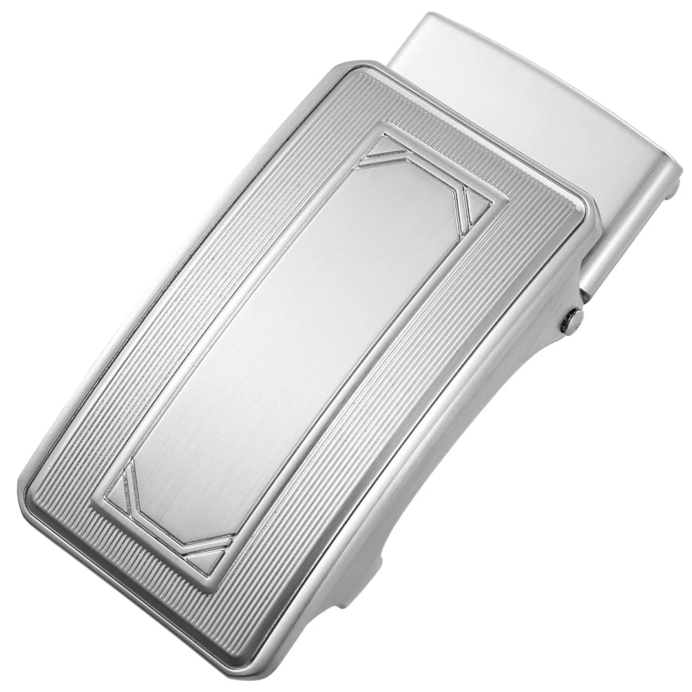 LY36-23706 Hot Sale Custom Logo Silk Screen Laser Printing 3.5 cm Width Automatic Men's Toothless Blank Belt Buckle