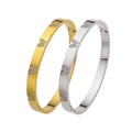 Fashion Stainless Steel CNC Zircon Inlay Cuff Bracelet Elegant Gold Plating Butterfly Bangle For Women Exquisite Jewelry