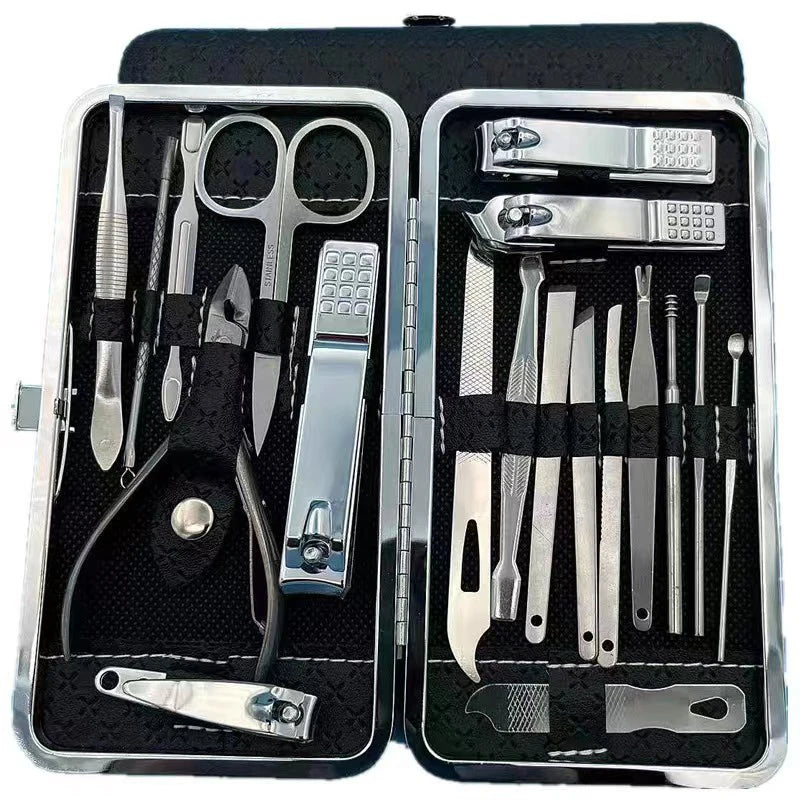 18-Piece Stainless Steel Manicure & Pedicure Set Nail Clippers Care Kit