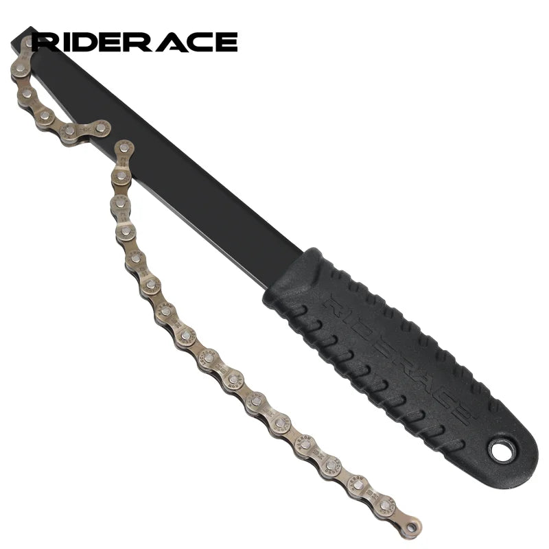 RIDERACE  Bicycle Cassette Removal Tool Sprocket Chain Whip With Rubber Coated Handle Grip MTB Bike Flywheel Wrench Repair Tools