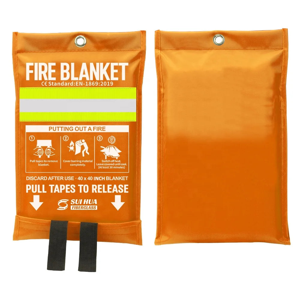 EN 1869 1m*1m 100% Fiberglass Fireproof Boxed Fire Fighting Blanket