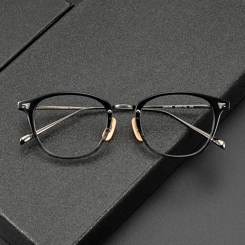 COM-548 Acetate and Titanium Simplicity Optical Frame Fashion High Quality Spectacles Eyeglasses Men Women
