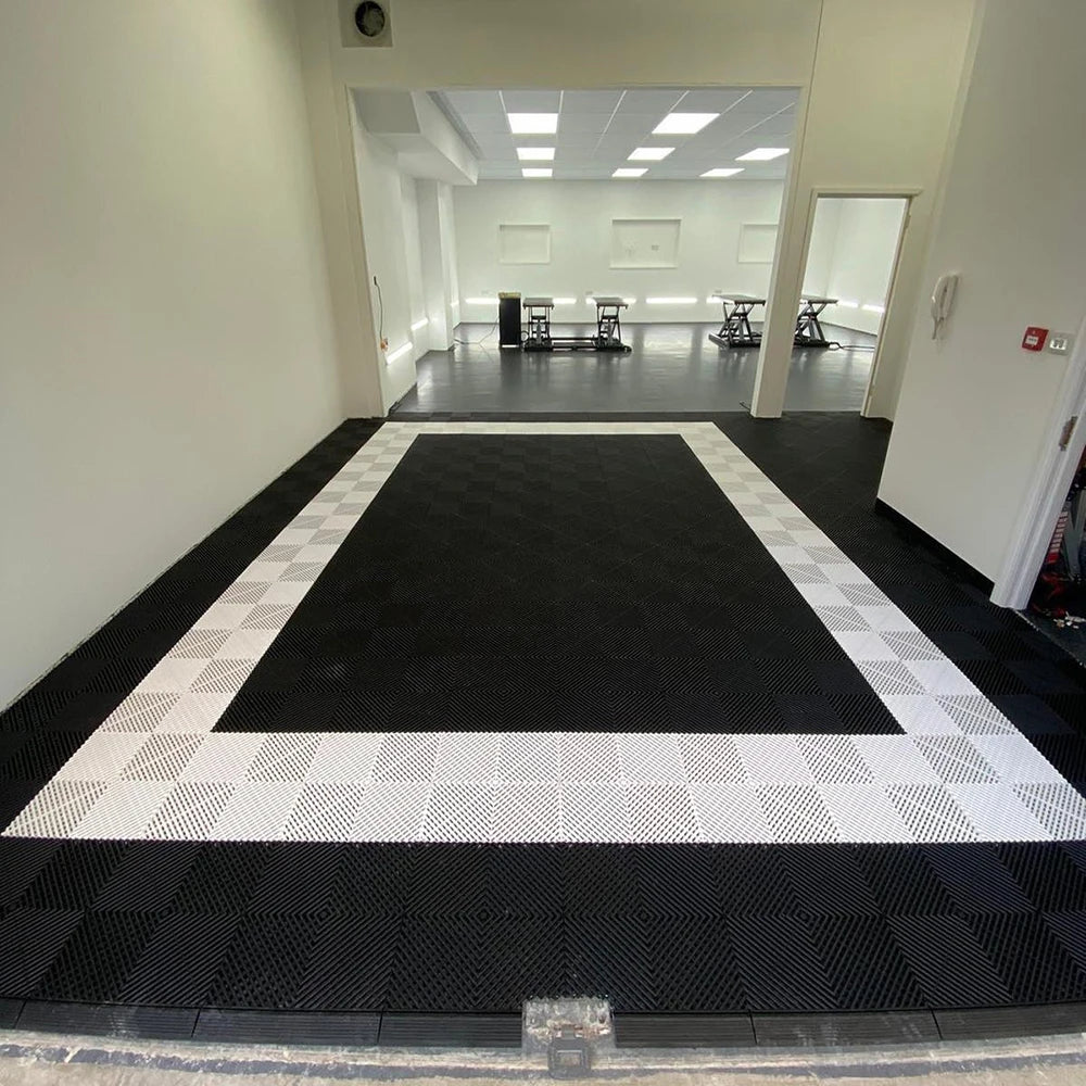 Modular Interlocking Cushion Non-Slip Drainage Floor Tiles for Garage Pool Kitchen Shower Sauna Deck Garage Wet Area