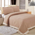OEKO BSCI ISO Certificate Polycotton Embroidery Quilted Bedspread Available Double Single Sizes Plain Embroidered Patterns Home