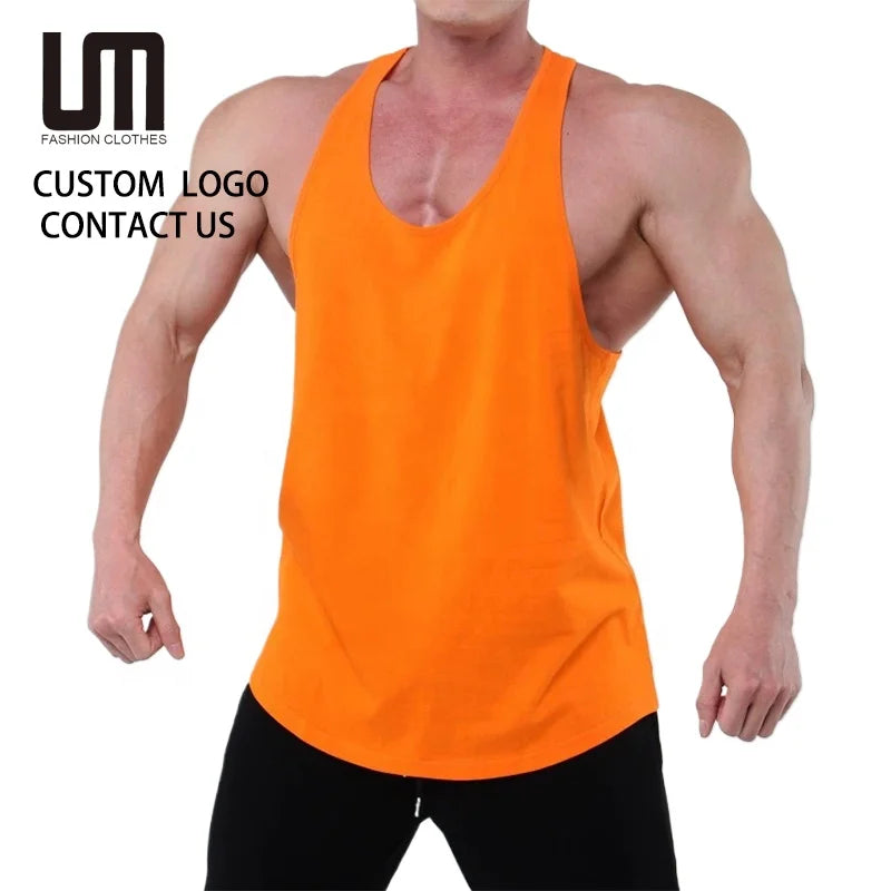 Clearance Sales Men Vest Summer Solid Color Sleeveless Running Shirt Gym Clothes Custom LOGO Breathable Workout Tank Tops