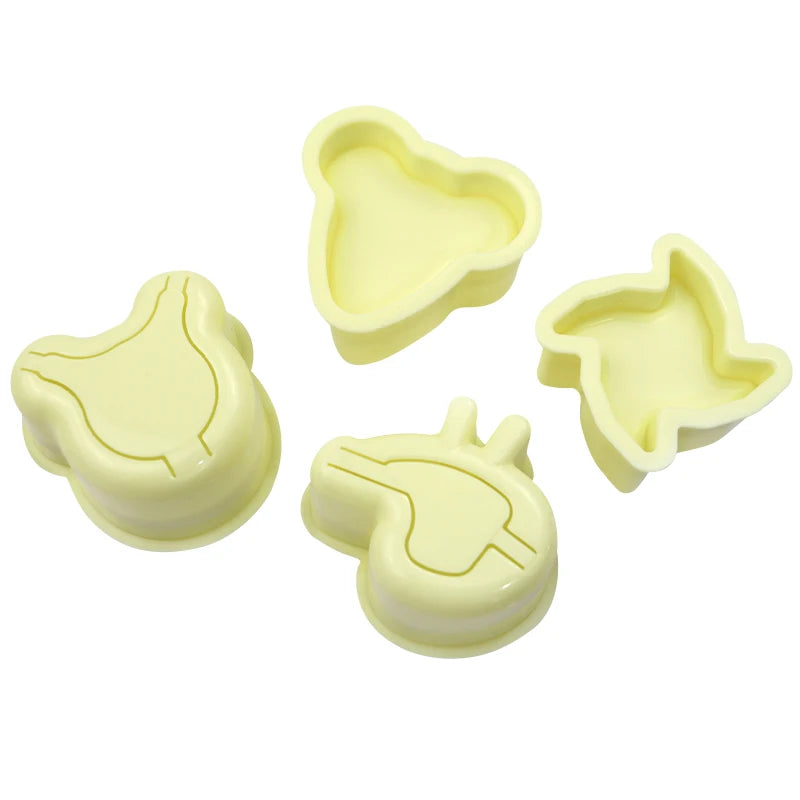 489 Custom 3D Bakeware Cookie Tools Set Colorful Plastic Cookie Cutter with Rice Ball Mold Cartoon Characters  System Shape