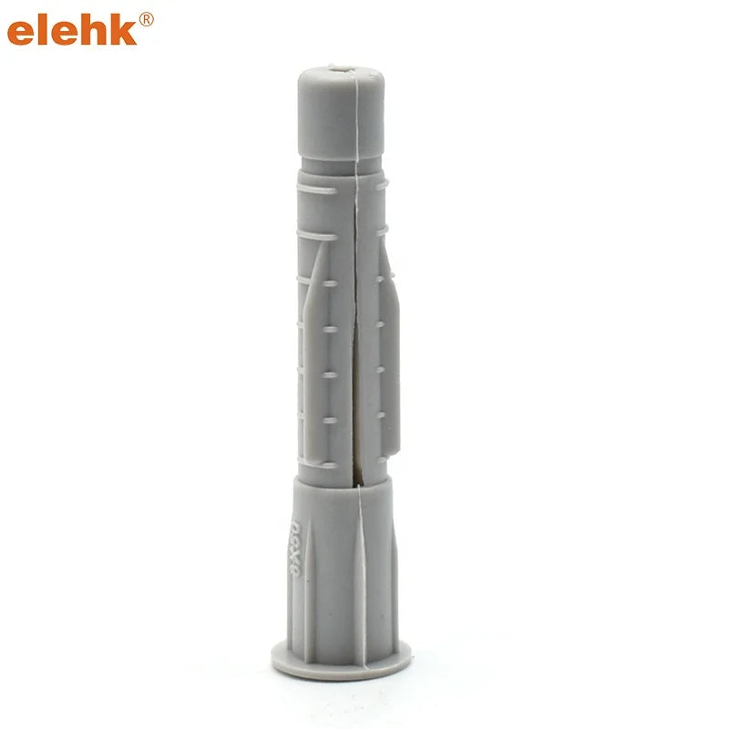 Elehk Custom 6MM 8MM Pa Plastic Anchor Screw Wall Plug Dowel With Nylon Plastic Expansion Anchor