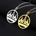 Manufacturer Yezidi Lalish Map Chain Necklaces Stainless Steel Silver 18K Gold Plated National Flag Map Yazidi Pendant Necklace