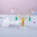 Christmas Jewelry Organizer Stand Molds Antlers Earring Holder Mold for Resin
