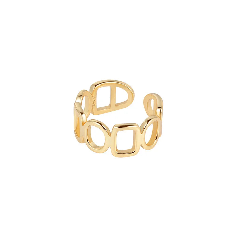 VIANRLA 925 Sterling Silver Trendy 18k Gold Plated Stacking Rings for Women