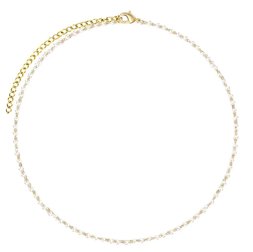 18k Gold Plated Natural Fresh Water Adjustable Sliding Pearl Necklace