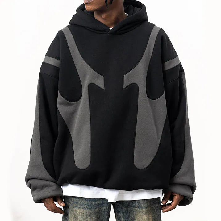 Wholesale Fashion High Street Winter New Color Retro Casual Dropped Shoulders Vintage Blank Hooded Men
