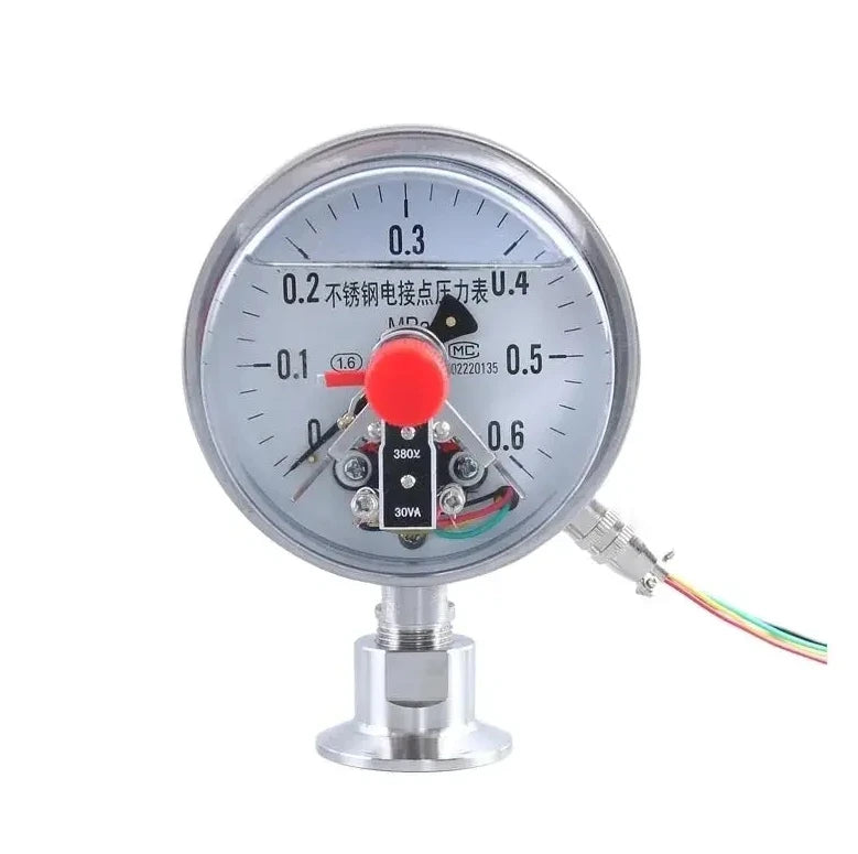 YTP-100BF-MC Stainless Steel Electric Contact Pressure Gauge Sanitary Quick-loading Oil Pressure Gauge Diaphragm Pressure Gauge