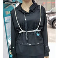 Ladies Fashion Beaded Belts Pearl Decorative Accessories Double Shoulder Straps & Elastic Waist Chain with Thin Elastic Belt
