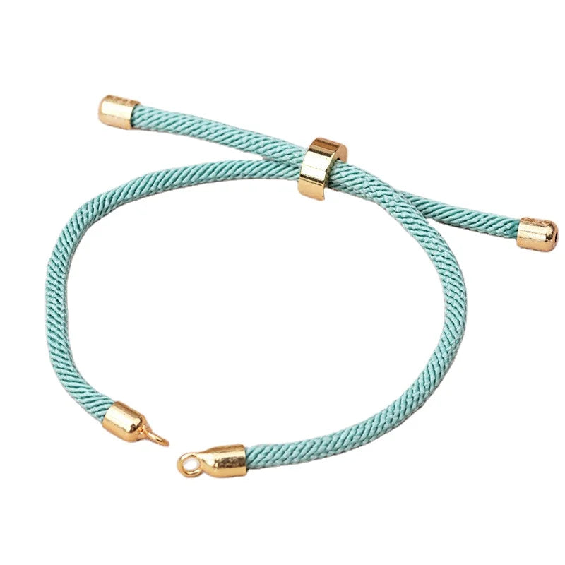 Adjustable Slider DIY Friendship Bracelet Twisted Cord Connection Ring Brass Findings Fashionable DIY Bangles Jewelry Making