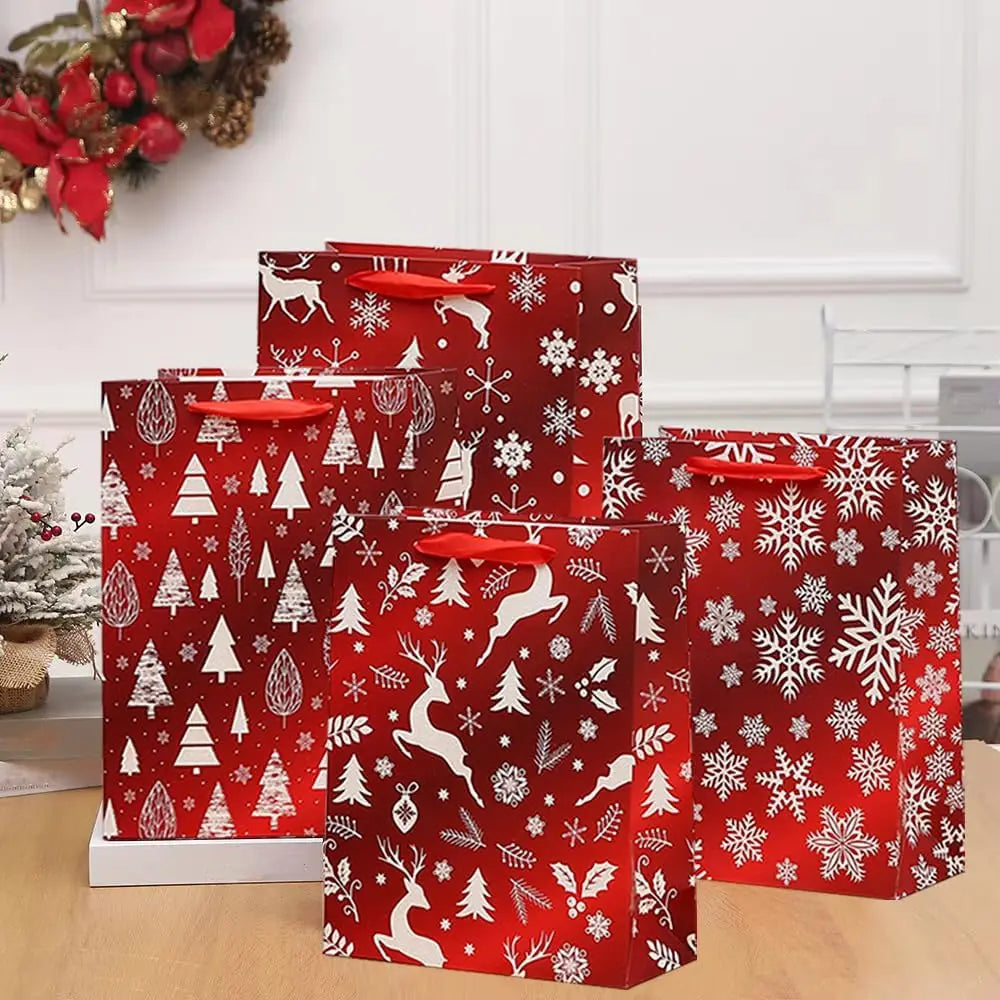2025 Printed Logo Recycle Brown Craft Kraft Square Bottom Paper Packaging Bag  for Christmas