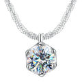 Wholesale S925 Sterling Silver Gra VVS 0.5 1ct Diamond Moissanite Sexangle Necklace Chain Gift  for Lady Women Fine Jewelry