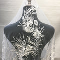 Fashion Shining Beaded Lace Fabric 3D Floral Embroidered 100% Polyester Net Mesh Lace for Wed Party Dress
