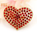 2023 New Design Gold Plated Multi Rhinestone Heart Shaped Brooch Pins for Women