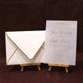 5x7 Inches Personalized White Acrylic Invitation Cards With Cheap Gold Foiled Edge Stocked Envelope