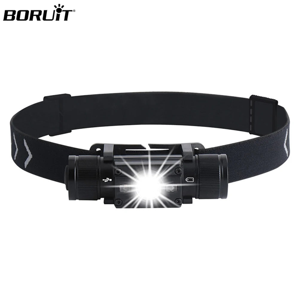 BORUIT 18650 Battery High Power Head Lamp LED Torch Headlamp Light 1000 Lumen